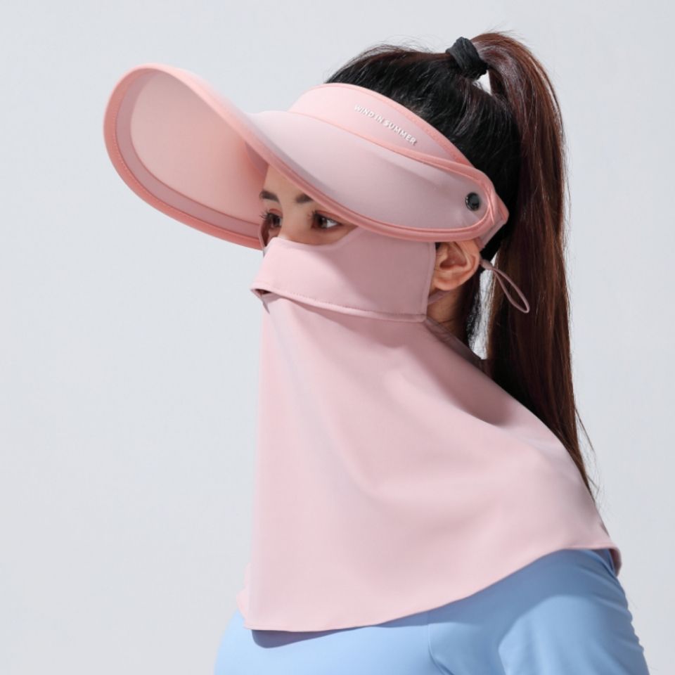 [Clearance Three Fold] Sun Protection Hat Female Summer Uv Protection Outdoor Cycling Sun Hat Cover Full Face Air Top Sunhat