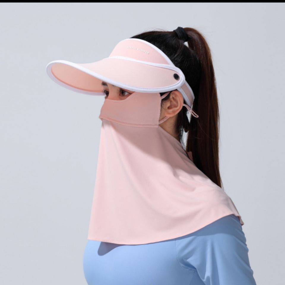 [Clearance Three Fold] Sun Protection Hat Female Summer Uv Protection Outdoor Cycling Sun Hat Cover Full Face Air Top Sunhat