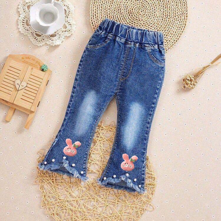 Children's Pants Spring and Autumn Girls' Jeans Children's Trousers Fashion Fred Pants Children Denim Autumn Trousers