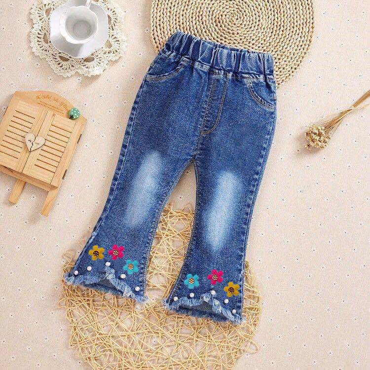 Children's Pants Spring and Autumn Girls' Jeans Children's Trousers Fashion Fred Pants Children Denim Autumn Trousers