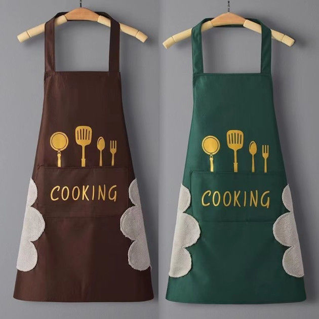 Household Kitchen Apron Apron Cloth Two-Piece Set Dustproof Baking Cooking Protective Clothing Korean Style Kitchen Restaurant Waterproof Thick