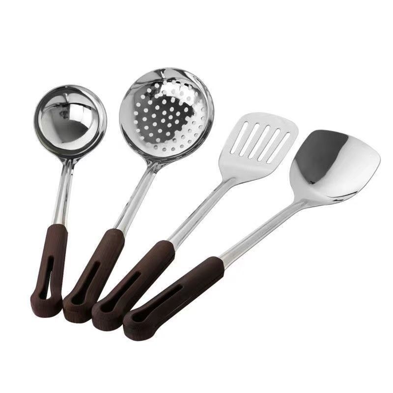 304 thick stainless steel anti-scald spatula soup spoon household spatula spatula pan spoon colander kitchenware suit