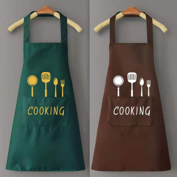 Household Kitchen Apron Apron Cloth Two-Piece Set Dustproof Baking Cooking Protective Clothing Korean Style Kitchen Restaurant Waterproof Thick