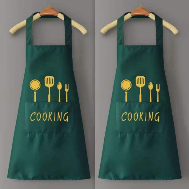 Household Kitchen Apron Apron Cloth Two-Piece Set Dustproof Baking Cooking Protective Clothing Korean Style Kitchen Restaurant Waterproof Thick