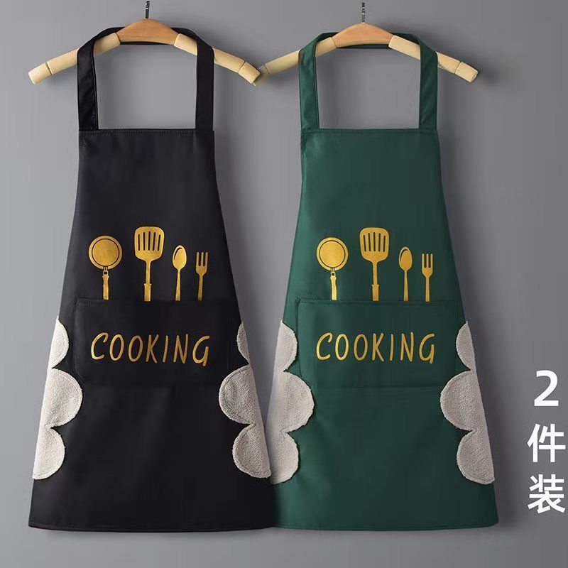 Household Kitchen Apron Apron Cloth Two-Piece Set Dustproof Baking Cooking Protective Clothing Korean Style Kitchen Restaurant Waterproof Thick