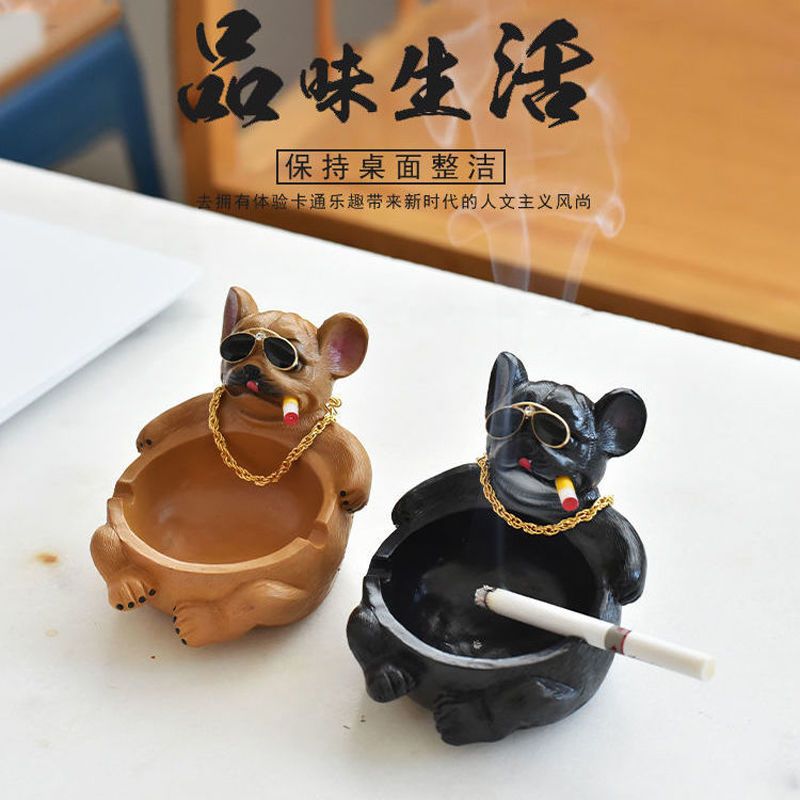 modern cartoon animal ashtray ins method dog fighting cute home creative living room personality ashtray prevent fly ash