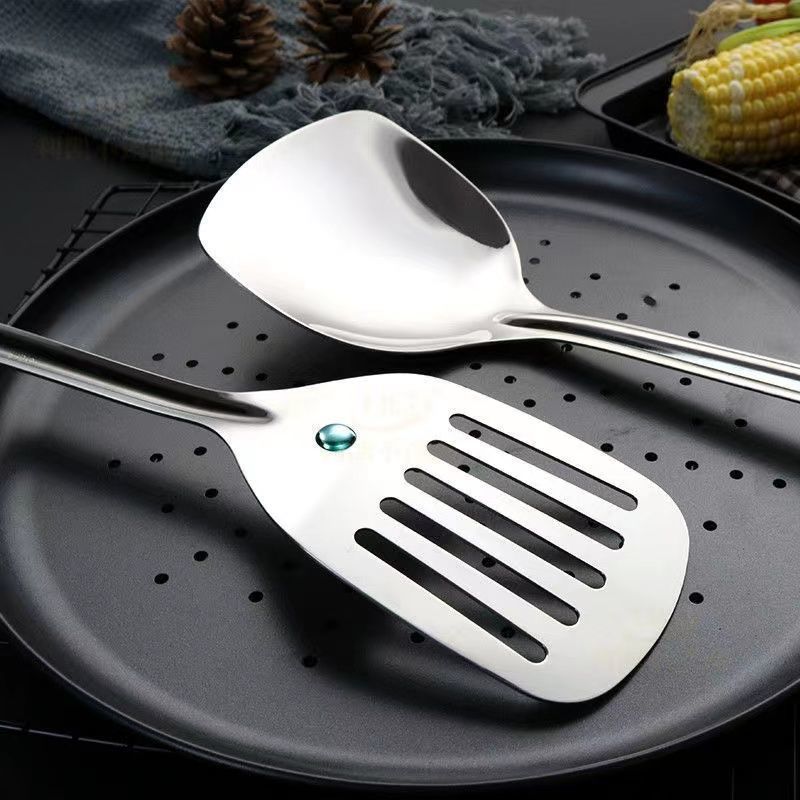 304 thick stainless steel anti-scald spatula soup spoon household spatula spatula pan spoon colander kitchenware suit