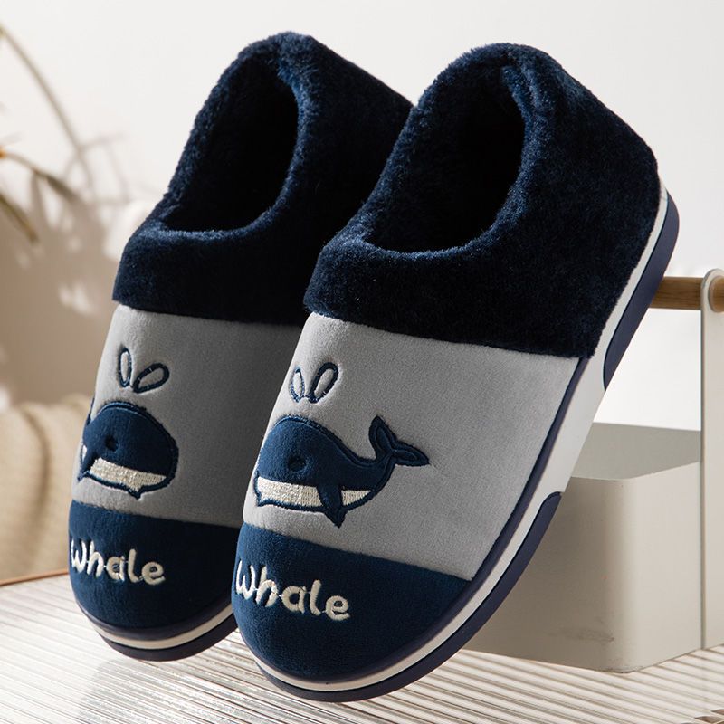 winter ankle wrap cotton slippers men‘s home wear cute couple platform slippers women‘s non-slip indoor confinement winter