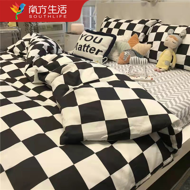 southern life ins fresh bed four-piece quilt cover bed sheet student dormitory supplies single double three-piece set