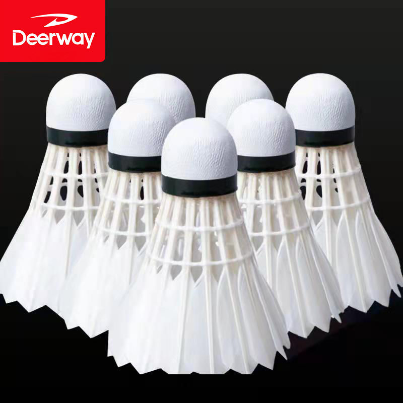 deerway badminton durable king genuine goods 3/6/12 pieces packed broken goose feather outdoor competition suit training ball