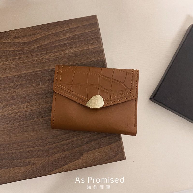 dongdaemun y723 wallet female summer short card bag exquisite high-end new folding fashion simple niche design