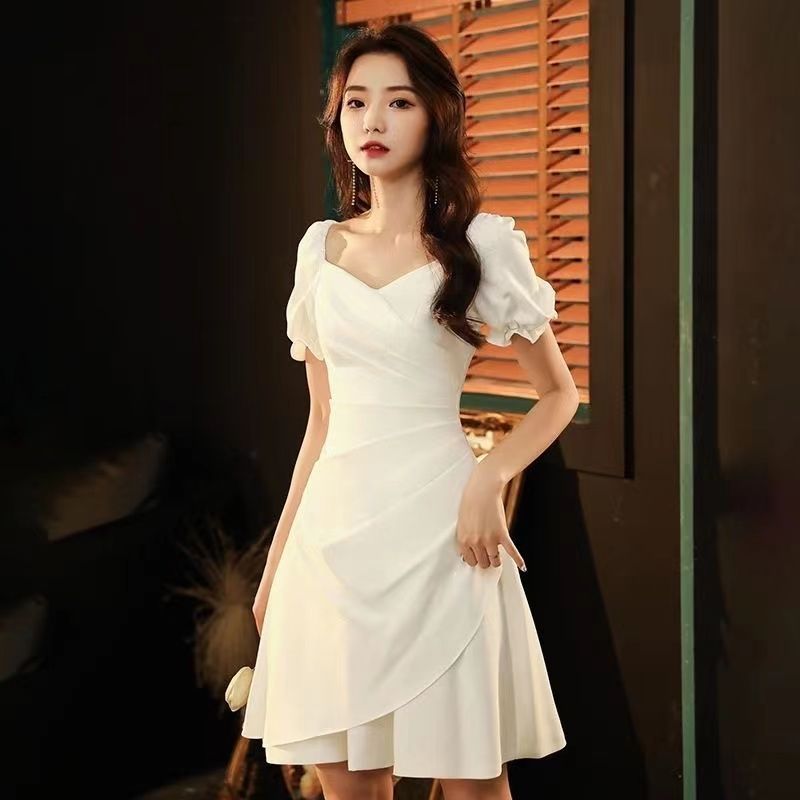 white western style skirt women‘s fashion socialite french entry lux dress graduation banquet temperament short dress