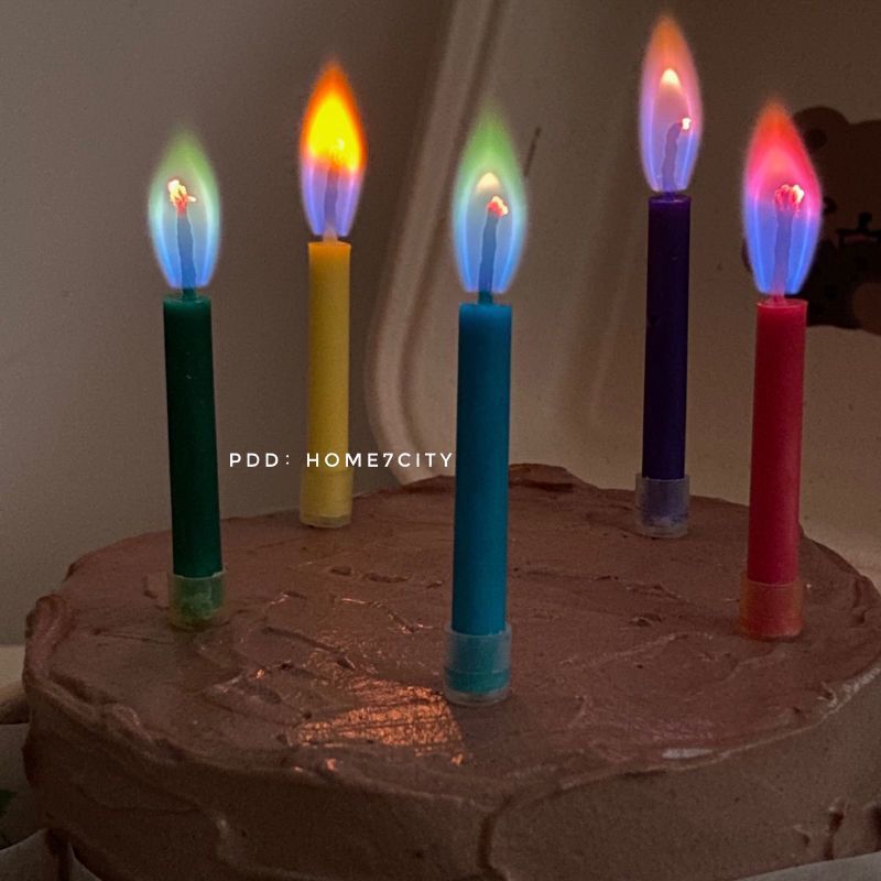 rainbow fme birthday candle korean ins birthday cake candle colorful color changing accessories props decoration