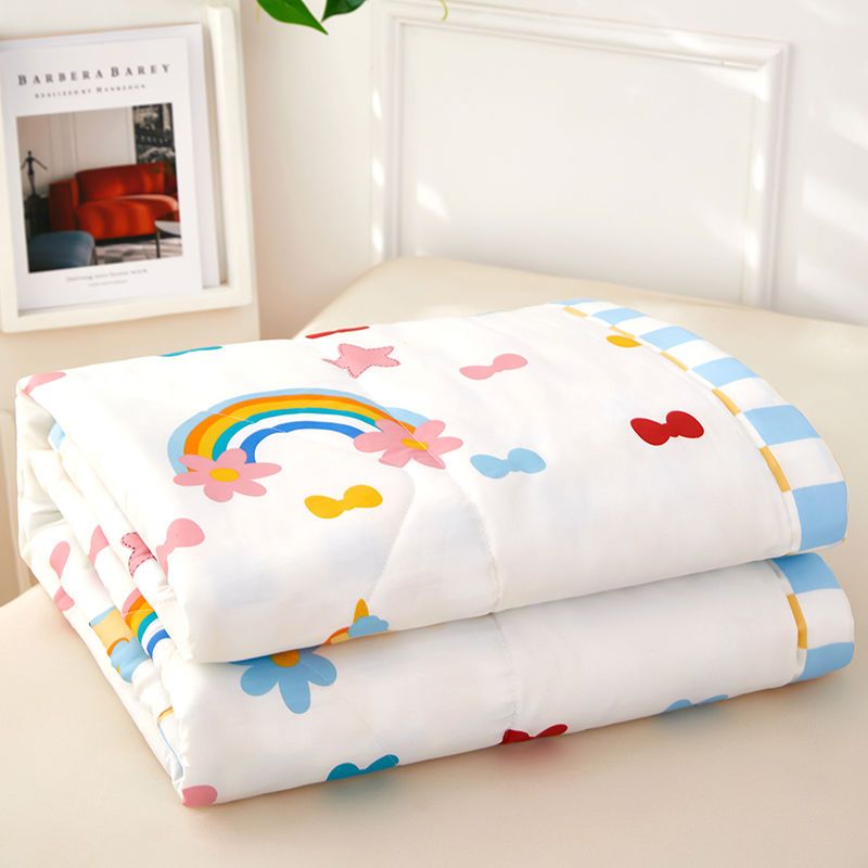 Summer Blanket Pure Cotton All Cotton Air-Conditioning Duvet Machine Washable Dormitory Single Summer Thin Duvet Insert Double Summer Quilt