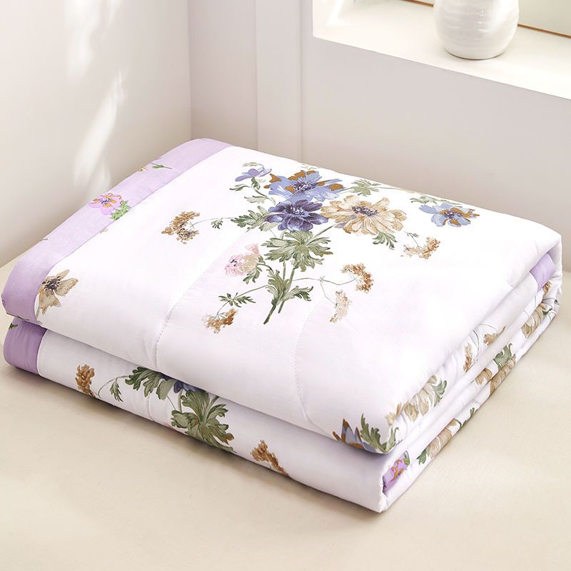 Summer Blanket Pure Cotton All Cotton Air-Conditioning Duvet Machine Washable Dormitory Single Summer Thin Duvet Insert Double Summer Quilt