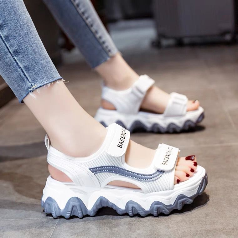 sports daddy sandals for women 2024 new summer versatile internet hot thick bottom muffin soft bottom roman casual shoes