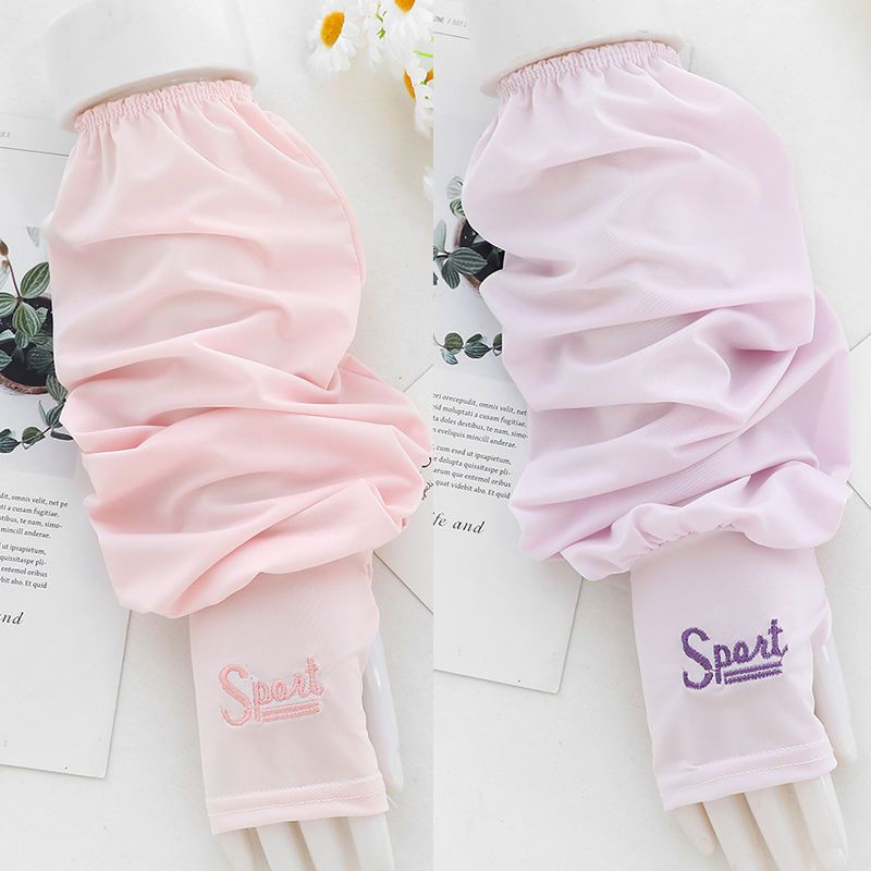 Sun Protection Oversleeve for Women Summer Lengthened Loose Oversleeve Thin Breathable Outdoor Cycling and Driving Cool Feeling Arm Sleeve Finger Leakage Tide