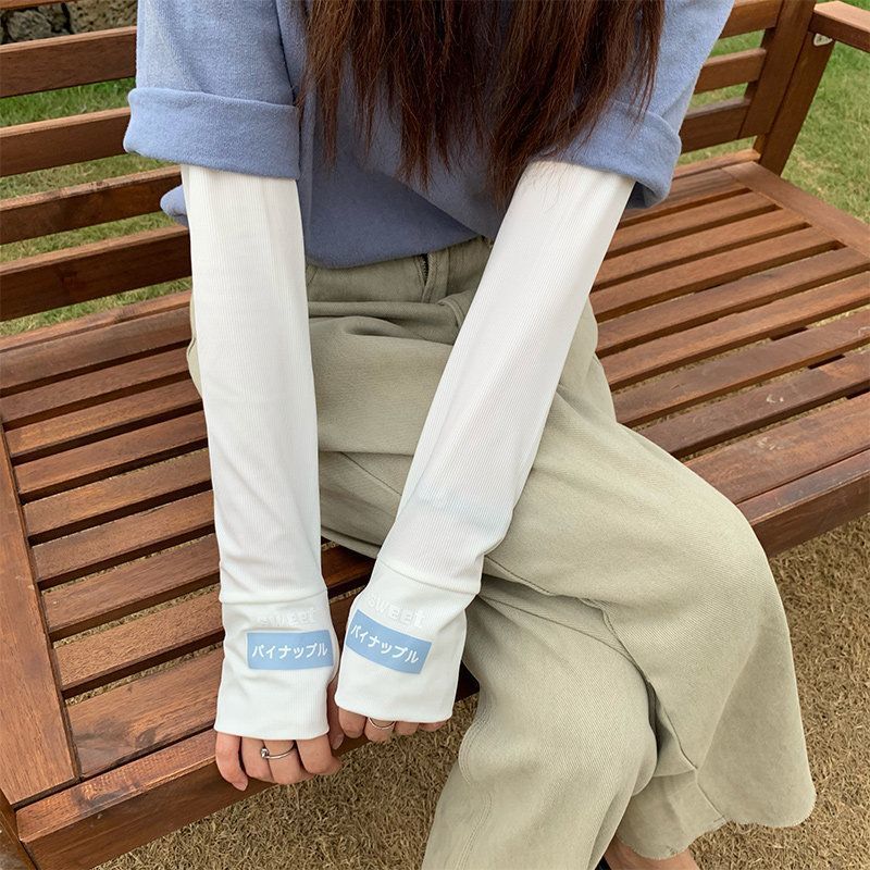 2023 new ice silk ice sleeve women‘s summer sunscreen arm sleeves women‘s oversleeve uv-proof cool driving long sleeve and short sleeve