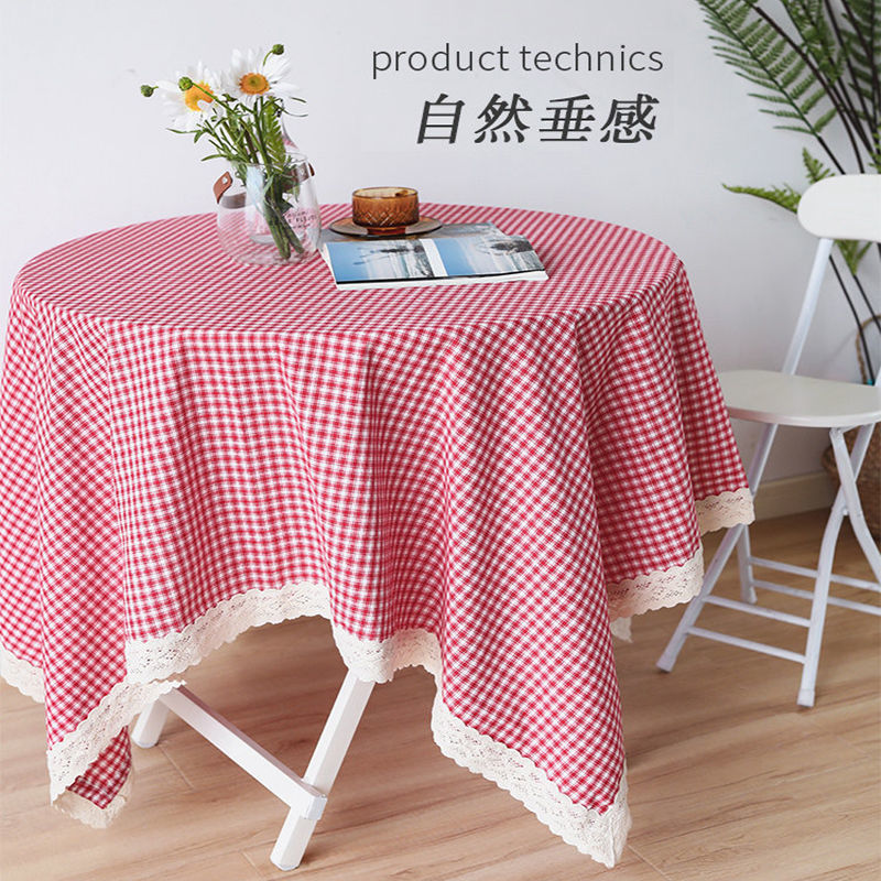 plaid tablecloth ins style japanese style idyllic wind net red small fresh dining table girl room student dormitory desk pad