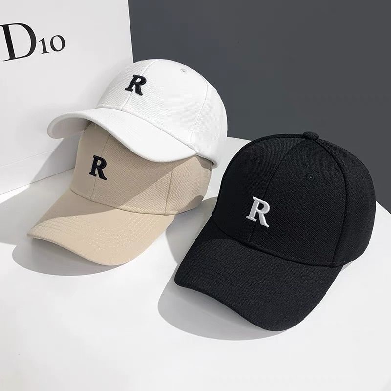 women‘s peaked cap 2021 new r letter internet famous hat ins summer korean style casual sun-proof baseball cap for men