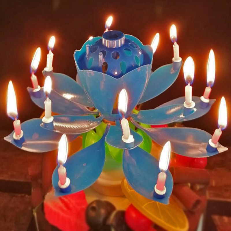 lotus sound candle birthday candle rotating music candle wholesale price birthday cake girl ins advanced candle