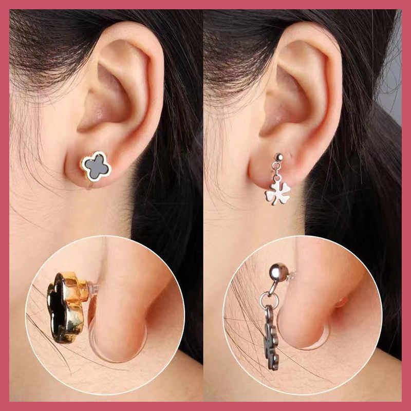 Small Invisible See through Ear Studs Ear Clip Converter Resin Anti-Allergy Painless and Non-Piercing Diy Handmade Material