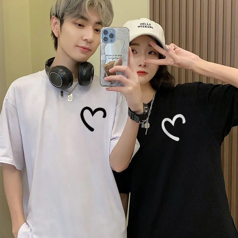 couple wear summer clothes spring and autumn design sense niche short-sleeved t-shirt 2022 new trendy men and women all-matching t-shirt