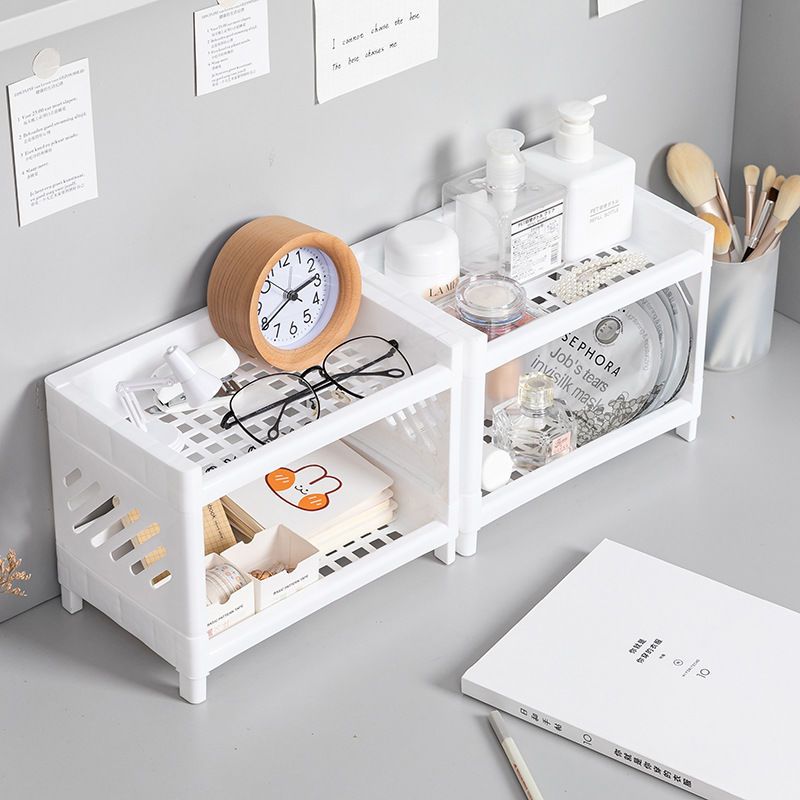 ins desktop storage rack household bedroom cosmetics storage rack multi-layer student dormitory desk organizing rack