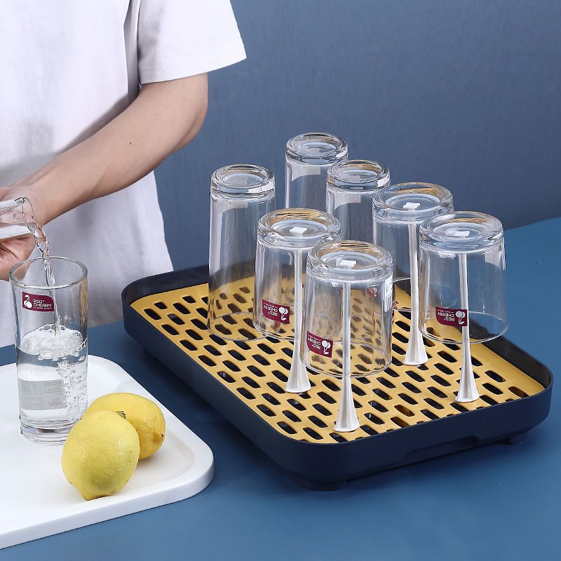 Thickened Portable Tea Tray Cup Storage Rack Feeding Bottle Draining Storage Rack Multifunctional Plastic Tray Tableware Storage