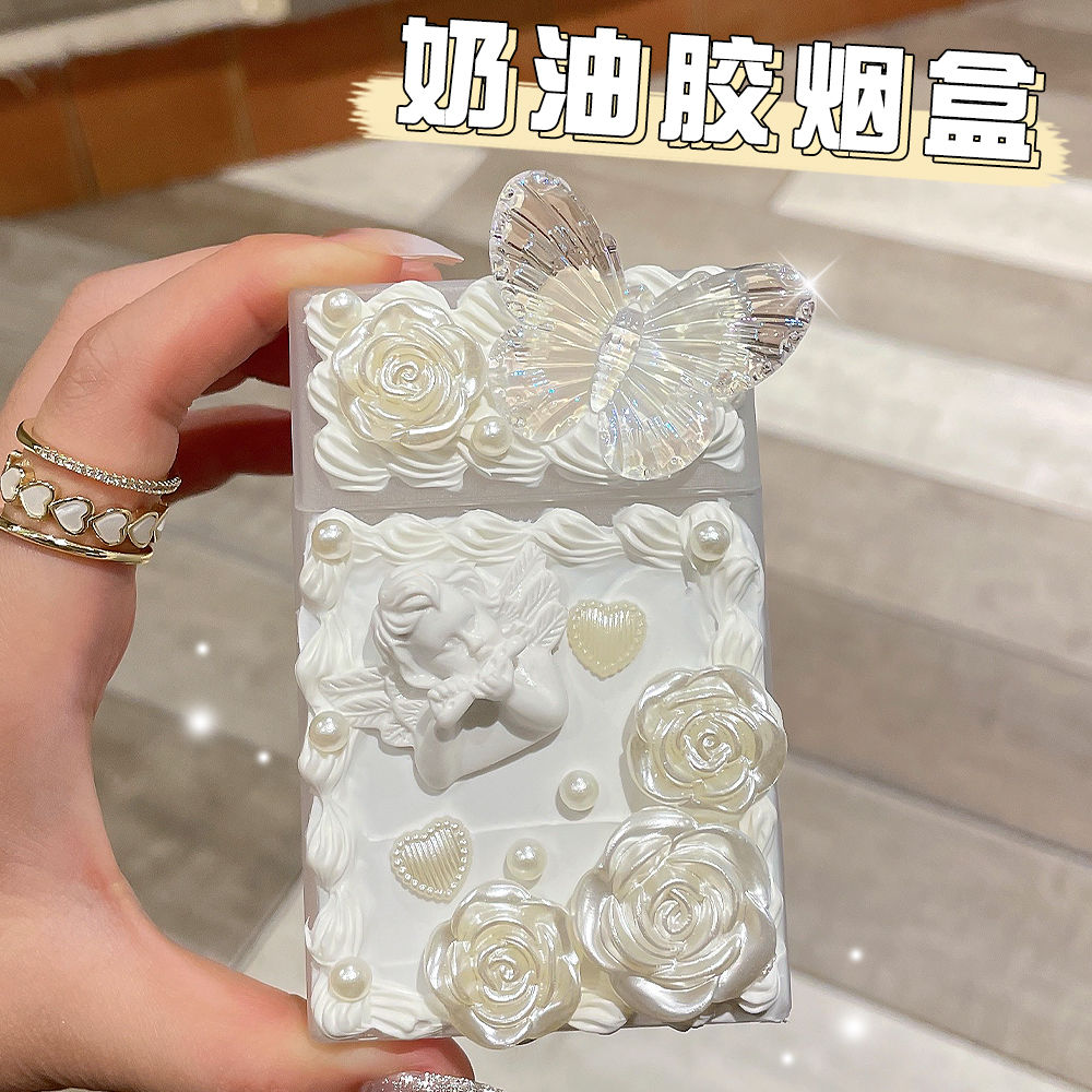 tiktok same style handmade diy cream glue cigarette case set strawberry bear stellalou material package creative gift for boyfriend