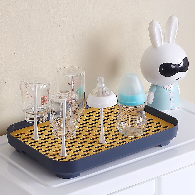 Thickened Portable Tea Tray Cup Storage Rack Feeding Bottle Draining Storage Rack Multifunctional Plastic Tray Tableware Storage