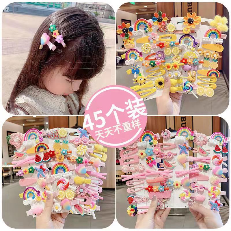 children‘s net red barrettes cute princess hair accessories cartoon bang clip little girl‘s hair pin girls bb clip baby headdress