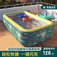 儿童游泳池1.5米-4米加厚充气婴儿家用戏水池宝宝洗澡盆自动闪充