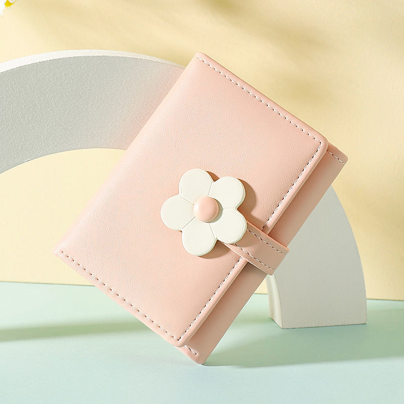 2024 hot folding wallet women‘s short cute little flower fresh korean style ins internet hot coin purse wallet