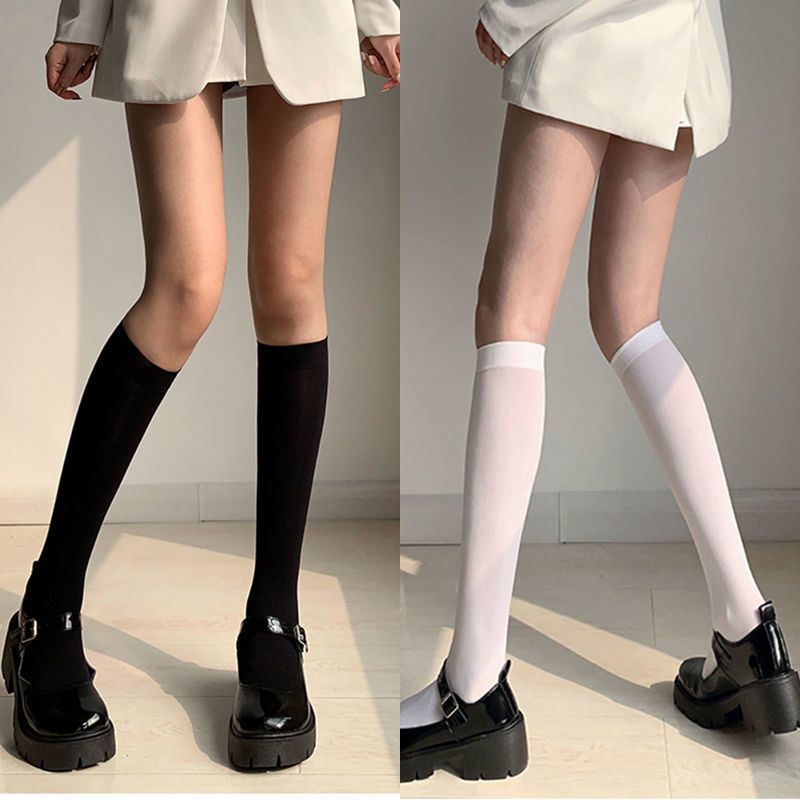 Lolita Velvet Knee Socks Knee-High Socks Stocking Uniform JK All-Match Socks Two-Dimensional Japanese White Women's Non-Slip