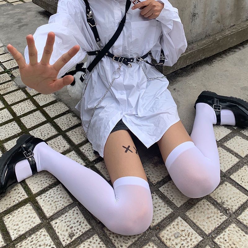 Lolita Velvet Knee Socks Knee-High Socks Stocking Uniform JK All-Match Socks Two-Dimensional Japanese White Women's Non-Slip