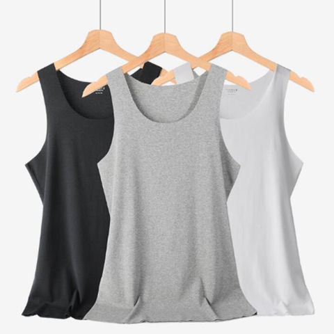 2/3 pieces men‘s modal cotton traceless vest thin high elastic slim fit sports sling vest men