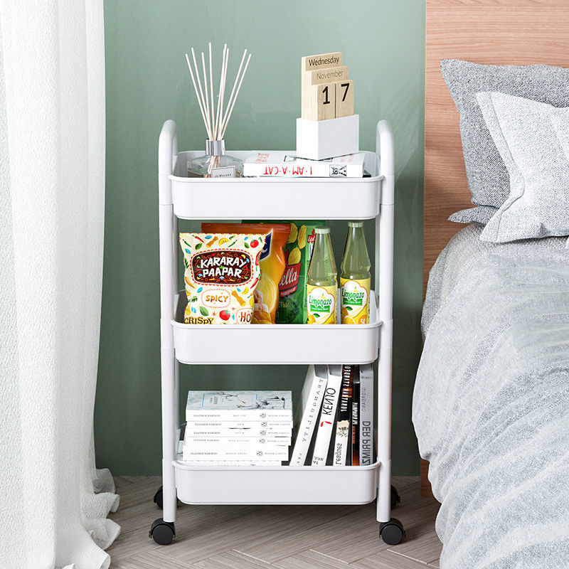 Trolley Rack Kitchen Floor Multi-Layer Snack Dormitory Bedside Bedroom Bathroom Mobile Bathroom Storage Rack