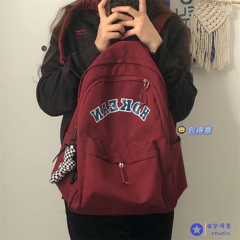 korean ins retro hong kong style backpack japanese harajuku ulzzang simple all-match college students bag women‘s backpack