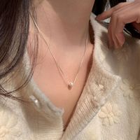 s925纯银项链珍珠珍珠项链diy配件套链小众设计锁骨链女名媛项链