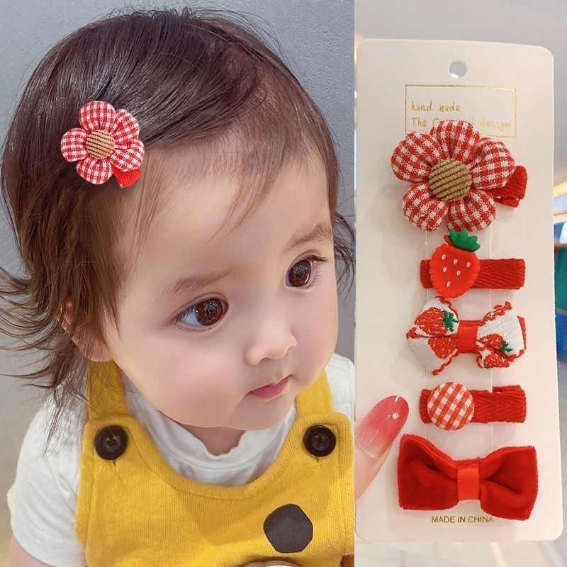 children‘s barrettes princess hair accessories baby hair clip baby little clip does not hurt hair girls headdress cloth wrapper side clip mini