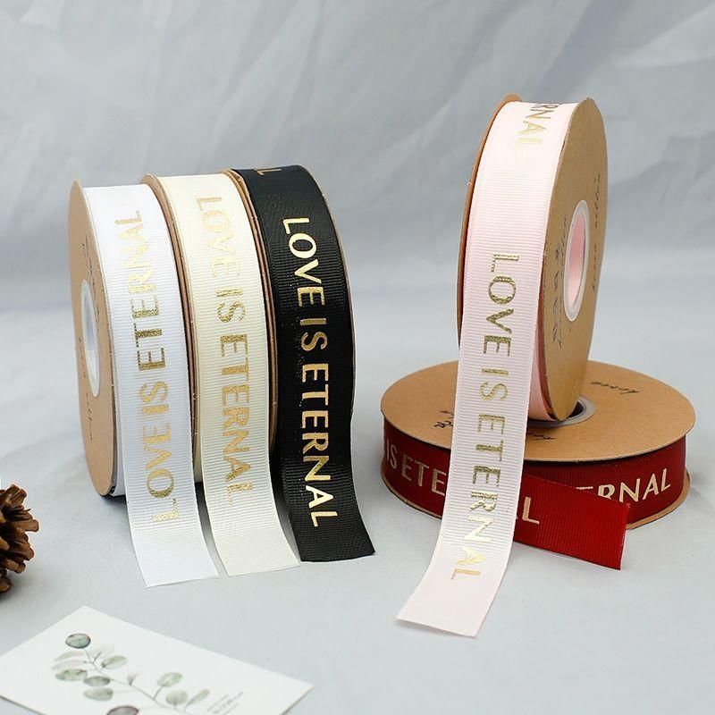 gilding english ribbon floral flowers fruit packaging material bouquet gift ribbon black gold ribbon ribbon