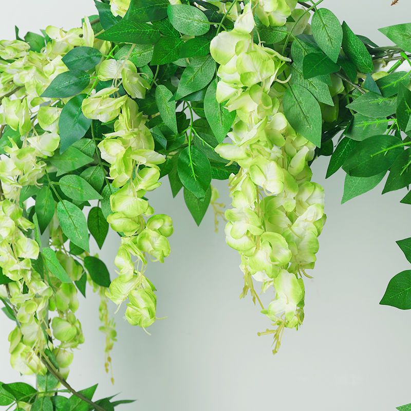 Buy One Get One Free Artificial Wisteria Fake Flower Rattan Decorative Plastic Flower Vine Pipe Covering Winding Hanging Flower Cherry Blossoms