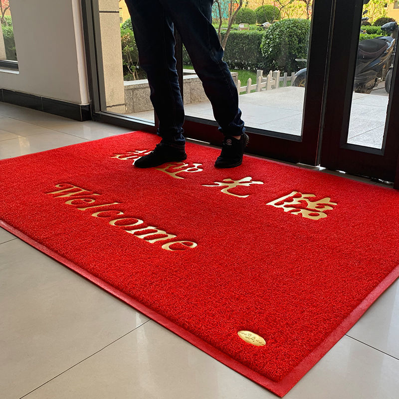 customized welcome to door mat elevator floor mat non-slip door step-on door thickened safe trip carpet