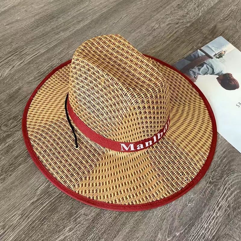 fishing cycling men's cowboy hat vaion summer beach wide brim hat female sun hat men's sun-proof straw hat