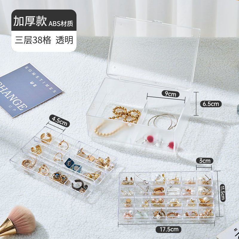 Jewelry Storage Box Hand Jewelry Compartment Portable Hair Ring Headdress Earrings Necklace Ear Stud Bracelet Dustproof Anti-Oxidation