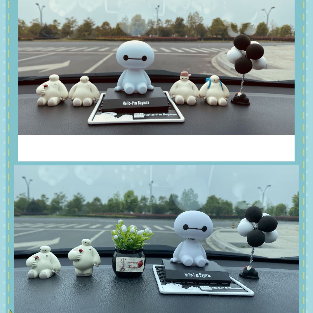 Creative White Bobble Head Doll Car Decoration Tiktok Car Interior Car Decoration Car Decoration Car Interior Decoration Decoration