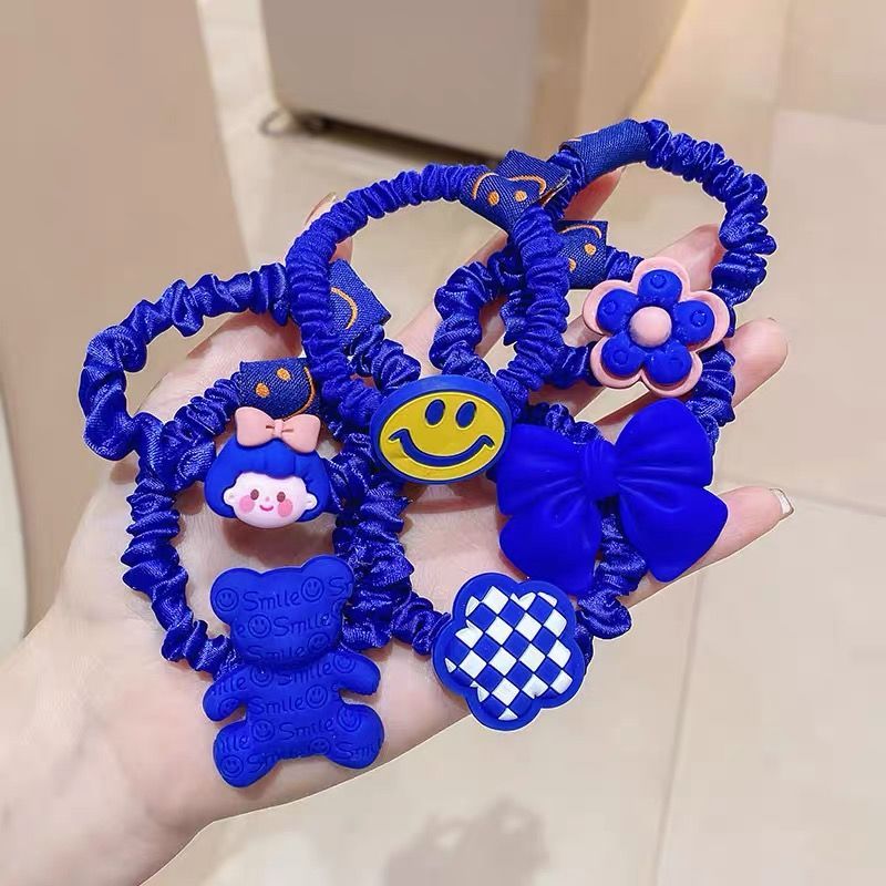 Klein Blue Head Rope Rubber Band Female Hair-Binding Small Intestine Hair Band Highly Elastic Hair Rope Internet Hot New Smaller Leather Sheath