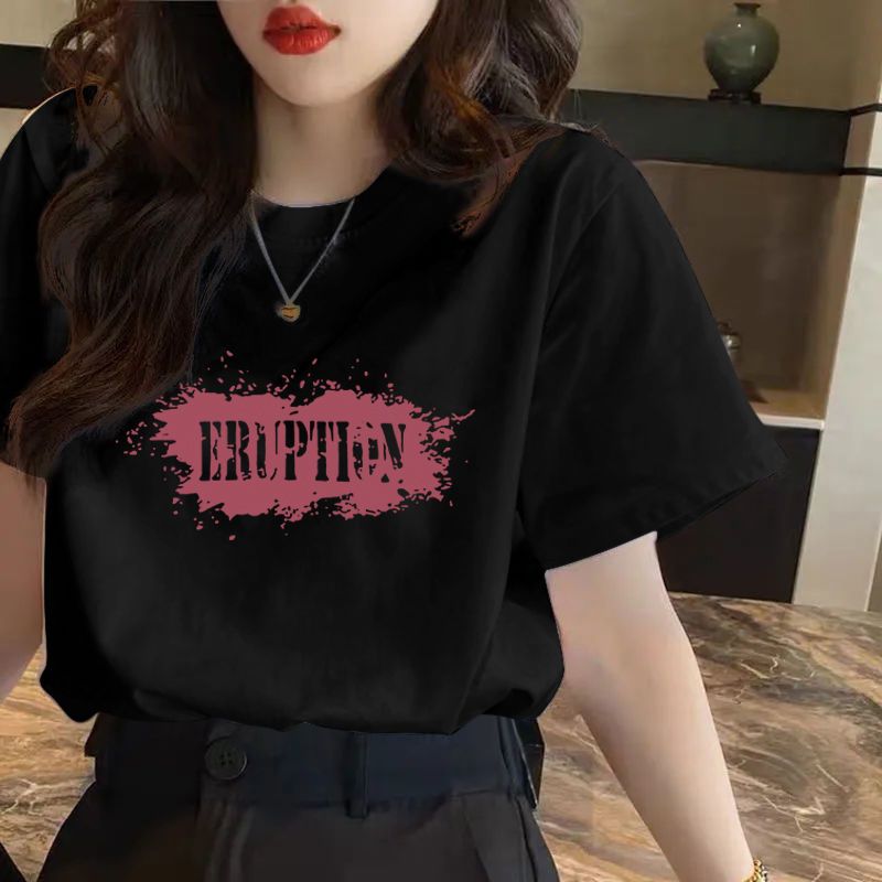 women‘s cotton t-shirt summer 2022 new retro hip hop design loose white ins popular net red short sleeve top