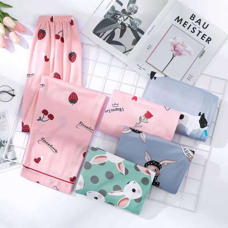 spring and autumn pajama pants women‘s summer home pants loose trousers women‘s shorts loose thin lazy air conditioning women confinement pants